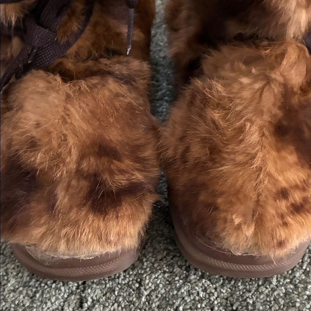 Bebe Y2K Women’s Faux Fur Boots Size 7 Brown Vintage - Picture 5 of 7